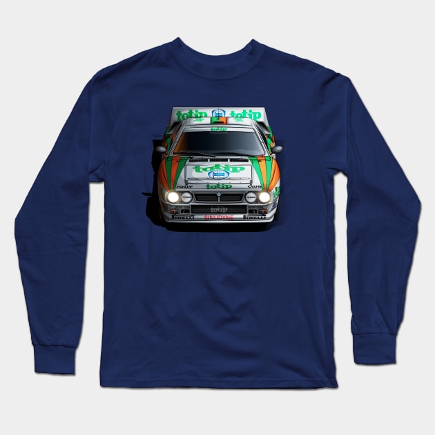 Lancia 037 Totip Group B - Illustration Long Sleeve T-Shirt by Mario Ramos Rally Art